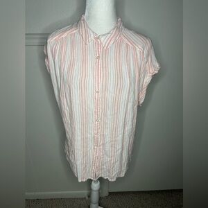 Lucky Brand Light Pink Striped Casual Shirt size L